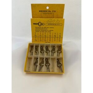 Bergeon No 2751 Assorted Watch Winding Keys Swiss Made Vintage Repair Tool Set